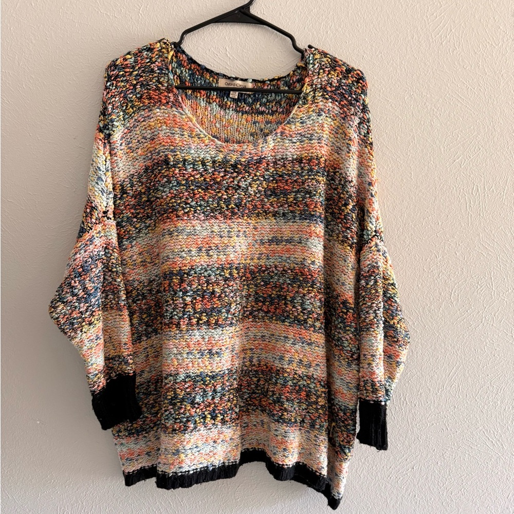 Oxford Circus, Oversized, Multicolor Knit Women's Sweater. PTP 29”, Length 26”